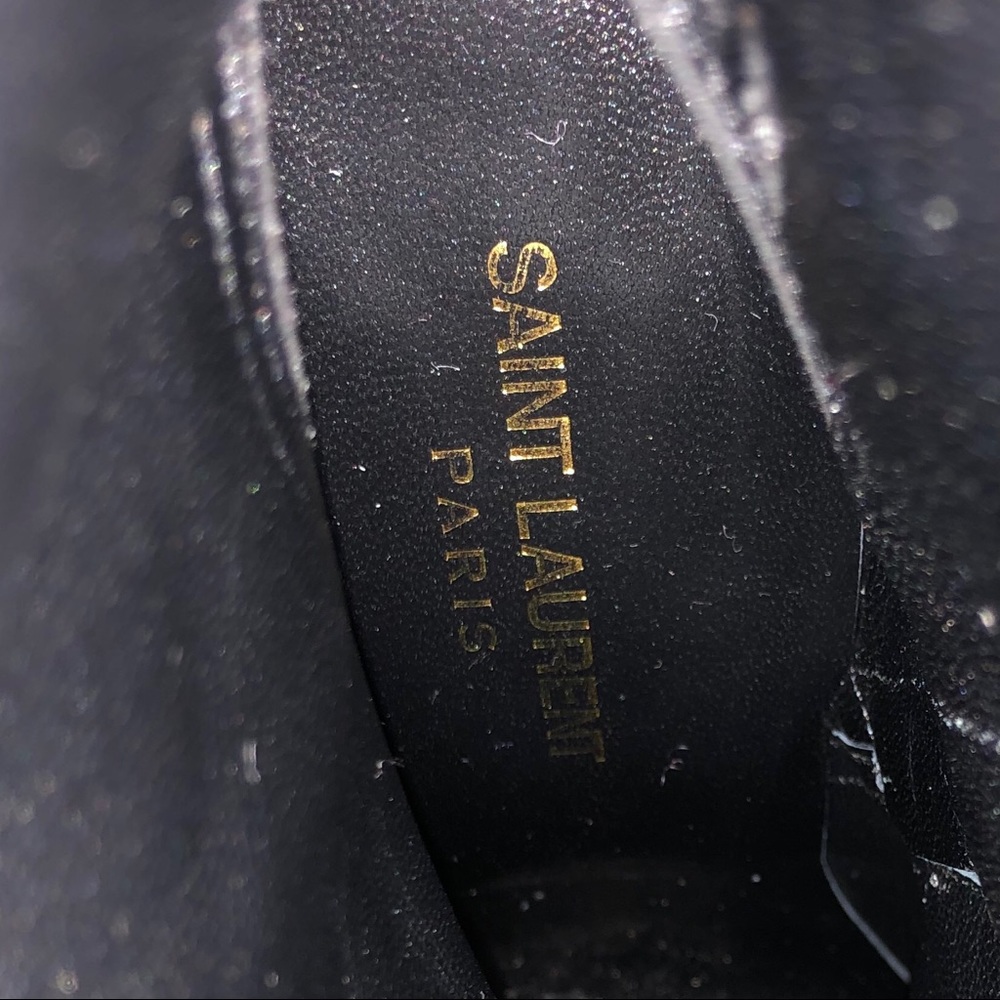 Saint Laurent Lou 95 Glitter Ankle Boots Size 39 - Picture 6 of 8